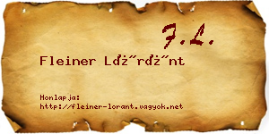 Fleiner Lóránt névjegykártya